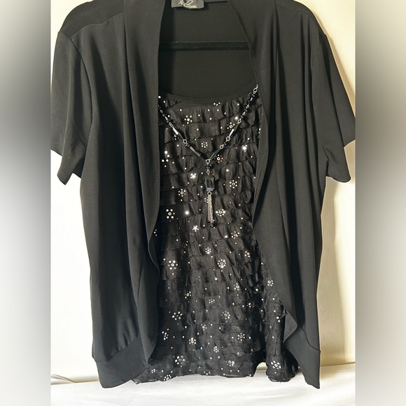 Rachel Rachel Roy women’s formal dress top in a size 1X bedazzled & jewels - Picture 2 of 5